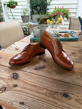 Pronto Uomo Firenze Men’s 10M Cognac Brown Leather Split Toe Derby Shoes Italy